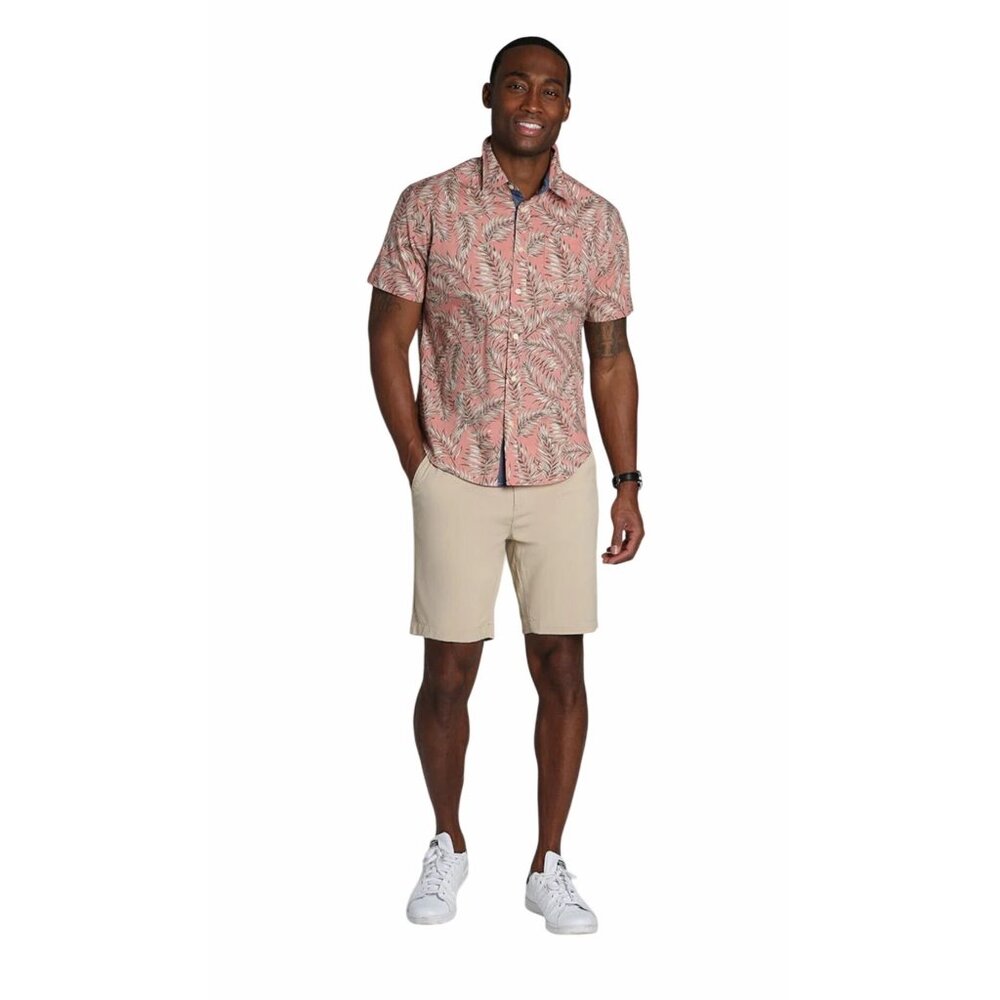 Jachs NY Mens Short Sleeve Button-Down Shirt Leaf Print Sz L Breeze Easy Wear - Picture 14 of 14